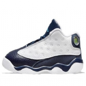 Nike Air Jordan 13 Retro Td Basketball Sko Til Børn Mørkeblå Hvid