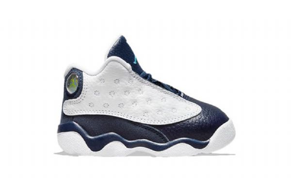 Nike Air Jordan 13 Retro Td Basketball Sko Til Børn Mørkeblå Hvid