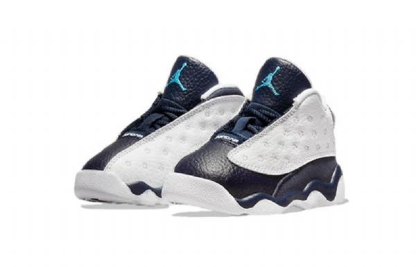 Nike Air Jordan 13 Retro Td Basketball Sko Til Børn Mørkeblå Hvid