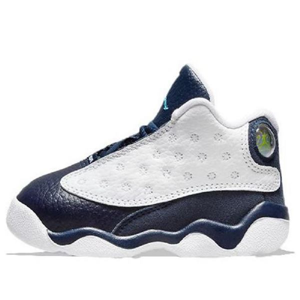Nike Air Jordan 13 Retro Td Basketball Sko Til Børn Mørkeblå Hvid