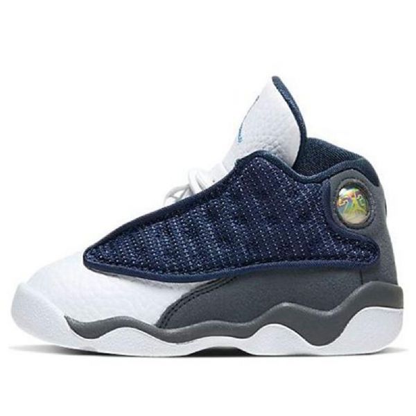 Nike Air Jordan 13 Retro Td Sko Til Børn Mørkeblå Grå Sort