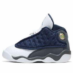 Nike Air Jordan 13 Retro Td Sko Til Børn Mørkeblå Grå Sort