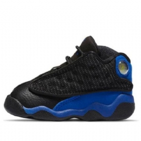 Nike Air Jordan 13 Retro Td Sko Til Børn Sort Kongeblå
