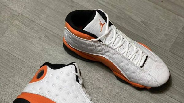 Nike Air Jordan 13 Starfish Sko Til Mænd Hvid Orange
