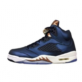 Nike Air Jordan 5 Bronze Sko Til Mænd Mørkeblå Blå