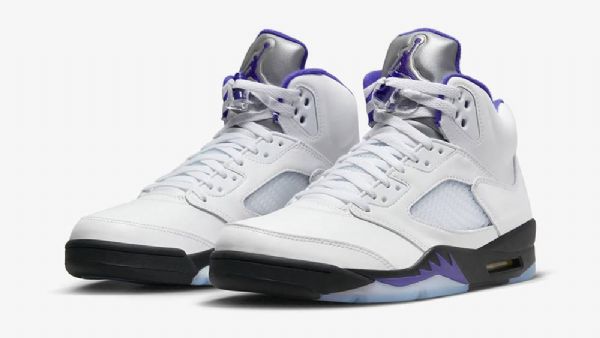 Nike Air Jordan 5 Concord Sko Til Mænd Sølv