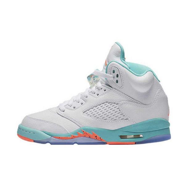Nike Air Jordan 5 Gg Aqua Sko Til Damer Hvid