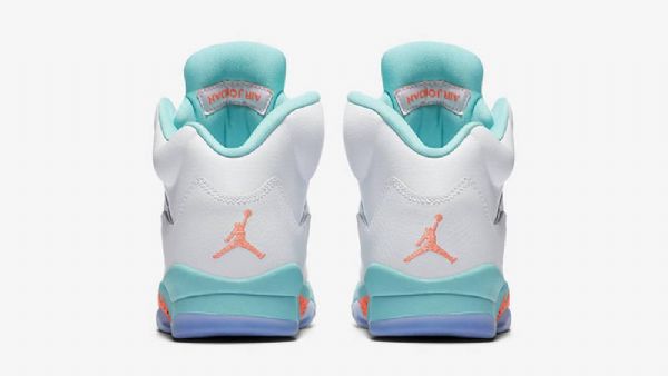 Nike Air Jordan 5 Gg Aqua Sko Til Damer Hvid