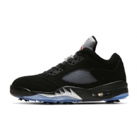 Nike Air Jordan 5 Golfsko Til Damer Sort Sølv