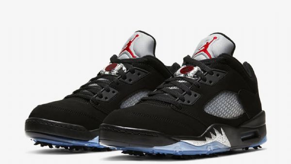 Nike Air Jordan 5 Golfsko Til Damer Sort Sølv