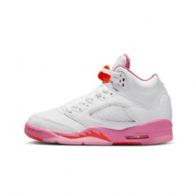 Nike Air Jordan 5 Gssicle Sko Til Damer Hvid Lyserød