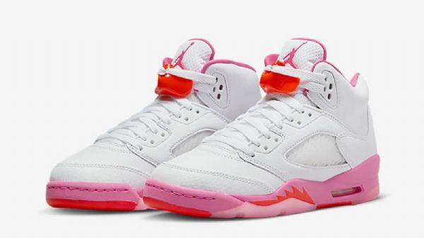 Nike Air Jordan 5 Gssicle Sko Til Damer Hvid Lyserød