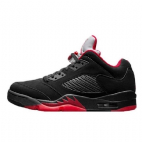 Nike Air Jordan 5 Low Tops Alternative Sko Til Mænd Sort Rød