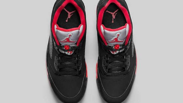 Nike Air Jordan 5 Low Tops Alternative Sko Til Mænd Sort Rød