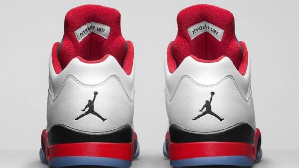 Nike Air Jordan 5 Low Tops Fire Sko Til Mænd Hvid Rød
