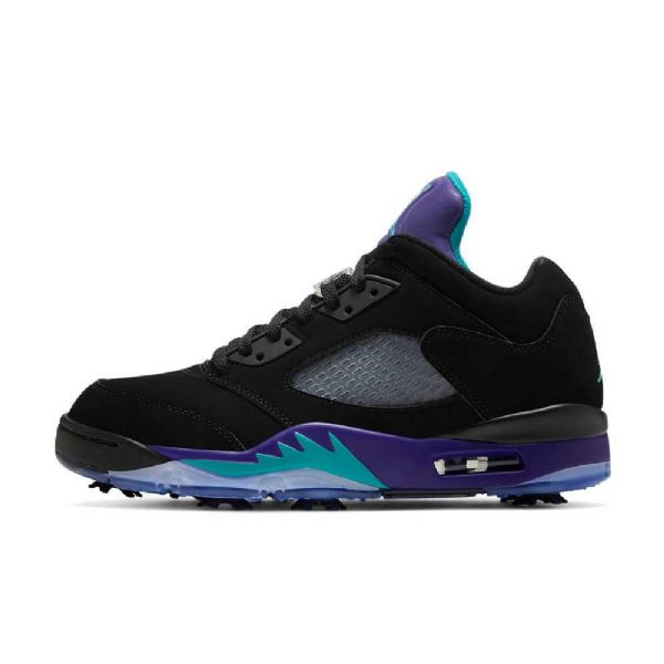 Nike Air Jordan 5 Low Tops Golf Grape Sko Til Mænd Sort Lilla