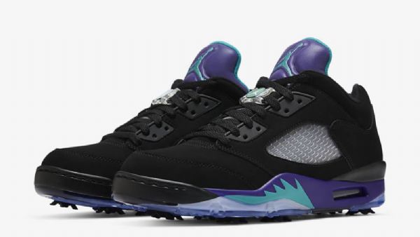 Nike Air Jordan 5 Low Tops Golf Grape Til Damer Sko Sort Lilla