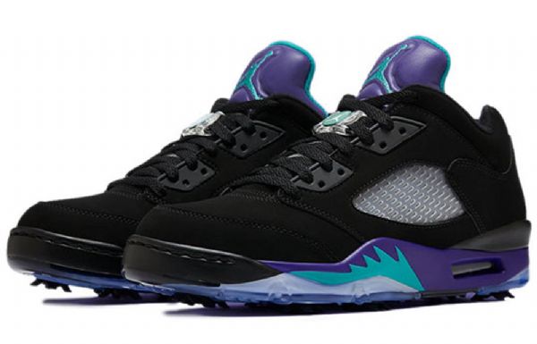 Nike Air Jordan 5 Low Tops Golf Retro Basketball Sko Til Mænd Sort