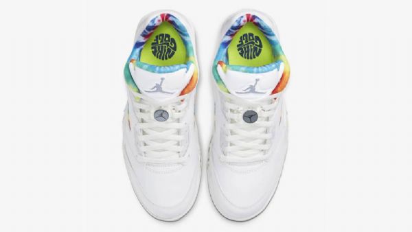 Nike Air Jordan 5 Low Tops Golf Tie Dye Sko Til Mænd Hvid