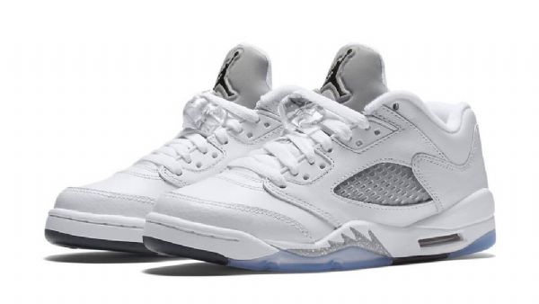 Nike Air Jordan 5 Low Tops Gs Sko Til Mænd Hvid Sort