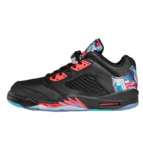 Nike Air Jordan 5 Low Tops Kinesisk Nytårspakke Sko Til Mænd Sort Rød