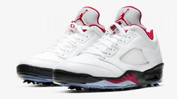 Nike Air Jordan 5 Low Tops Sko Til Mænd Hvid Rød