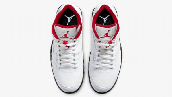 Nike Air Jordan 5 Low Tops Sko Til Mænd Hvid Rød