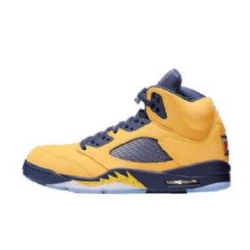 Nike Air Jordan 5 Michigan Sko Til Mænd Gul Lilla