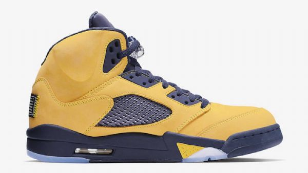 Nike Air Jordan 5 Michigan Sko Til Mænd Gul Lilla