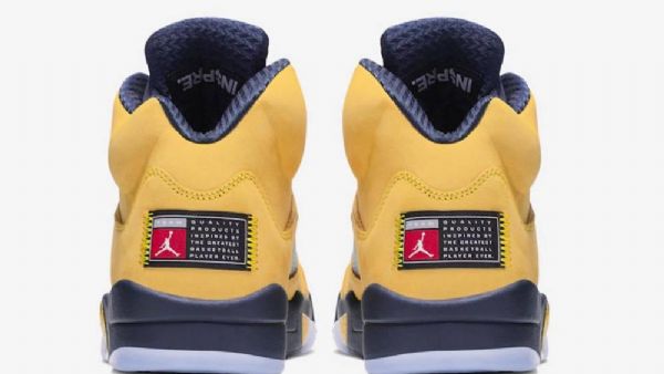 Nike Air Jordan 5 Michigan Sko Til Mænd Gul Lilla