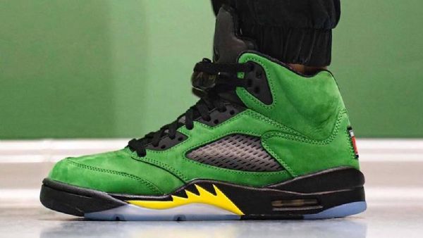 Nike Air Jordan 5 Oregon Ducks Elevate Sko Til Mænd Grøn