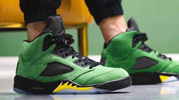 Nike Air Jordan 5 Oregon Ducks Elevate Sko Til Mænd Grøn