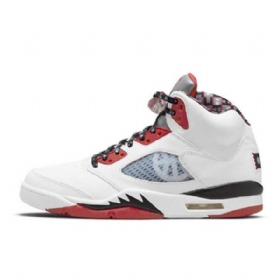 Nike Air Jordan 5 Quai 54 Sko Til Mænd Hvid