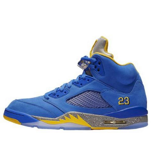 Nike Air Jordan 5 Retro Basketball Sko Til Mænd Blå