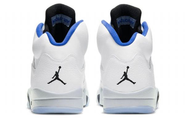Nike Air Jordan 5 Retro Basketball Sko Til Mænd Hvid Blå