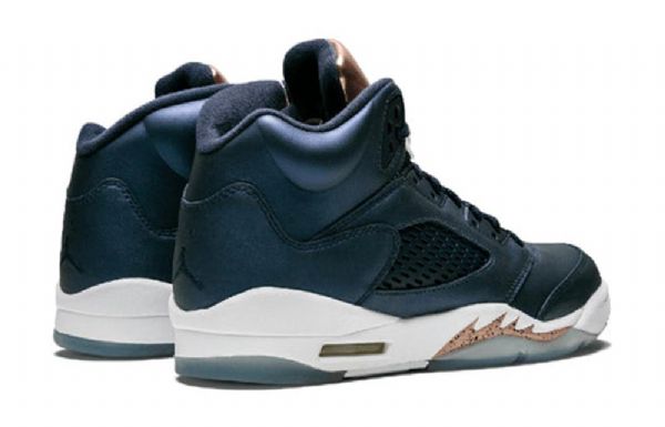 Nike Air Jordan 5 Retro Gs Basketball Sko Til Mænd Mørkeblå Blå