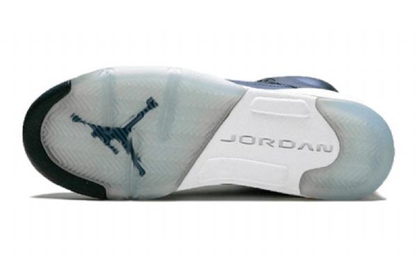 Nike Air Jordan 5 Retro Gs Basketball Sko Til Mænd Mørkeblå Blå