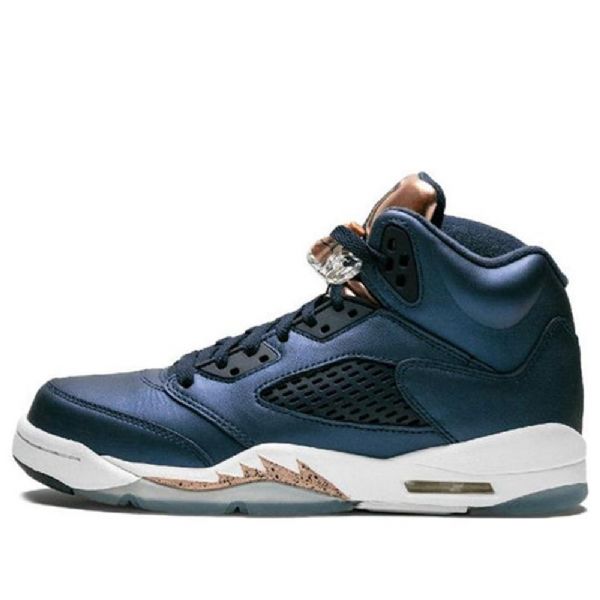 Nike Air Jordan 5 Retro Gs Basketball Sko Til Mænd Mørkeblå Blå