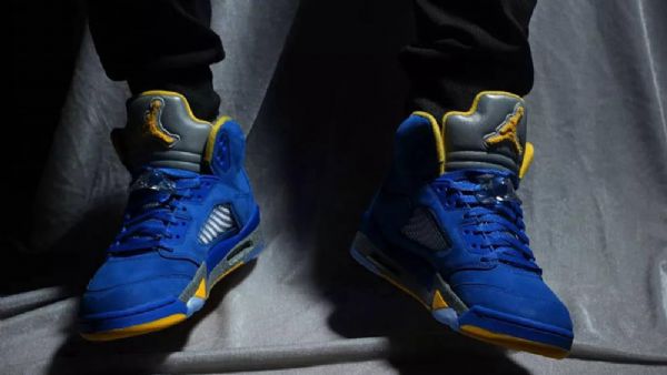 Nike Air Jordan 5 Retro Jsp Laney Sko Til Mænd Blå