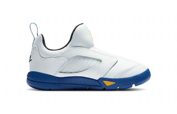 Nike Air Jordan 5 Retro Little Flex Bp Basketball Sko Til Børn Hvid Blå