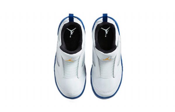 Nike Air Jordan 5 Retro Little Flex Bp Basketball Sko Til Børn Hvid Blå