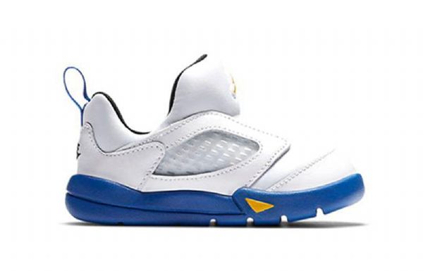 Nike Air Jordan 5 Retro Little Flex Td Sko Til Børn Hvid Blå