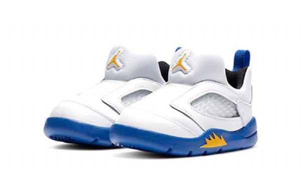 Nike Air Jordan 5 Retro Little Flex Td Sko Til Børn Hvid Blå