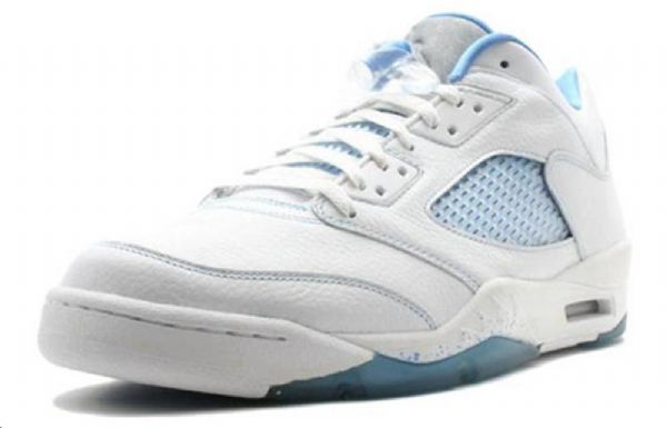 Nike Air Jordan 5 Retro Low Toppe Basketball Sko Til Damer Blå Hvid