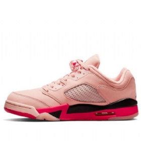 Nike Air Jordan 5 Retro Low Toppe Basketball Sko Til Damer Lyserød