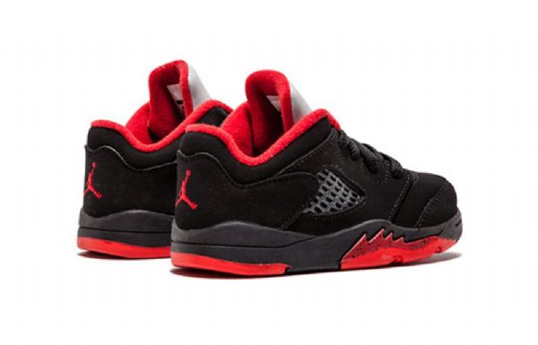 Nike Air Jordan 5 Retro Low Toppe Td Sko Til Børn Sort Rød