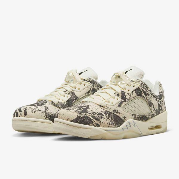 Nike Air Jordan 5 Retro Low Tops Sko Til Damer Hvid Sort