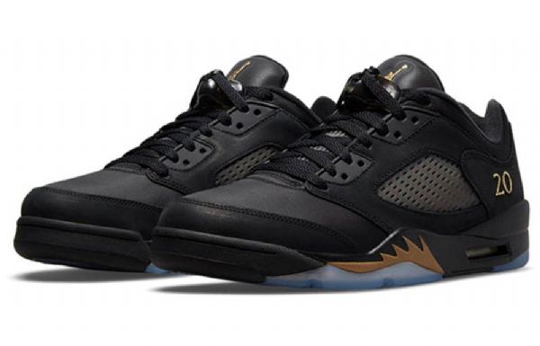 Nike Air Jordan 5 Retro Low Tops Wings Basketballsko Til Mænd Sort