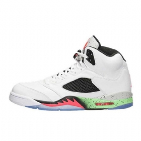 Nike Air Jordan 5 Retro Poison Sko Til Mænd Hvid Grøn