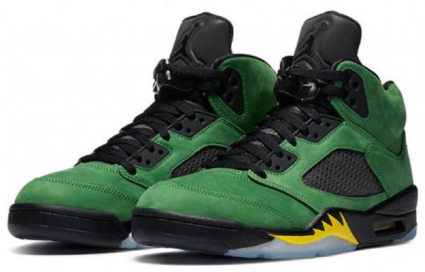 Nike Air Jordan 5 Retro Se Basketball Sko Til Mænd Grøn Sort